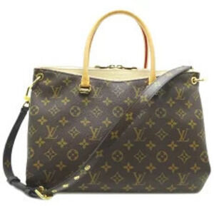 Louis Vuitton Pallas Handbag Monogram Dune Brown Beige Brown